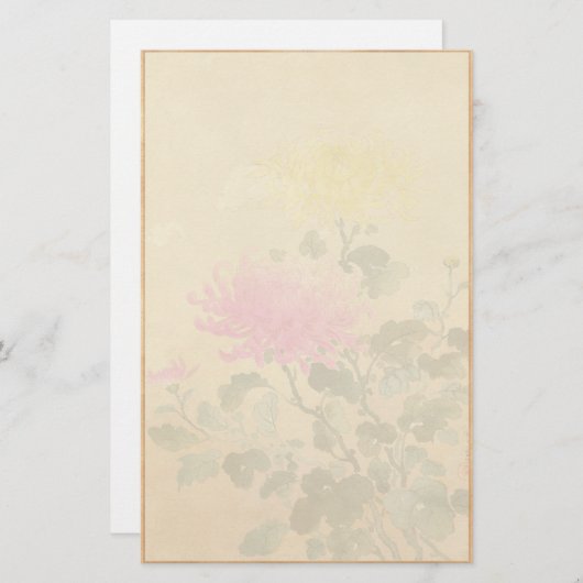 Koitsu Tsuchiyaの菊の日本語によっては芸術が開花します 便箋 (正面/裏面)