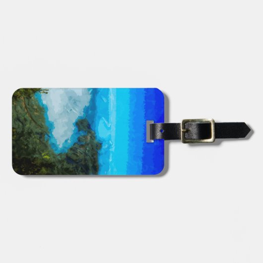 Koke'eの抽象芸術からのカウアイ島Na Paliの海岸 ラゲッジタグ (正面横)