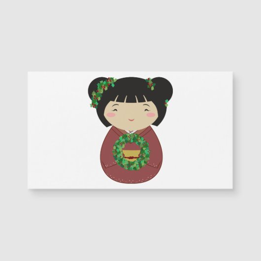 Kokeshiのクリスマスのリース (正面)