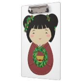 Kokeshiのクリスマスのリース クリップボード (左)