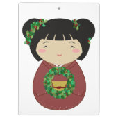 Kokeshiのクリスマスのリース クリップボード (裏面)
