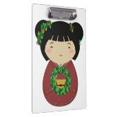 Kokeshiのクリスマスのリース クリップボード (右)