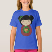 Kokeshiのクリスマスのリース Tシャツ (正面)