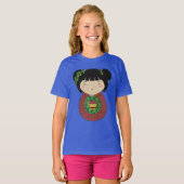 Kokeshiのクリスマスのリース Tシャツ (正面フル)