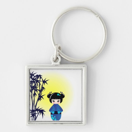 Kokeshiの人形およびタケ キーホルダー (正面)