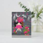 Kokeshiの人形の"旅行"の郵便はがき ポストカード (スタンド正面)