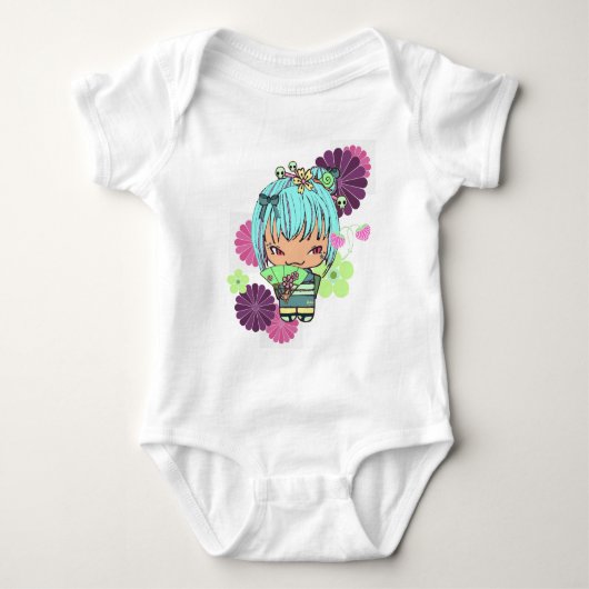 Kokeshiの人形のMiaoのワイシャツ Tシャツ (正面)