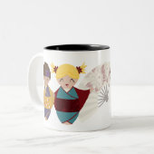 Kokeshiの姉妹のマグ ツートーンマグカップ (正面左)