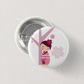 Kokeshiの桜および桜Pin 缶バッジ (正面&裏面)