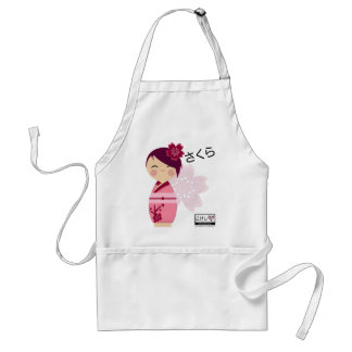 Kokeshiの桜のエプロン スタンダードエプロン