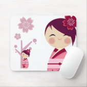 Kokeshiの桜のマウスパッド マウスパッド (マウス)