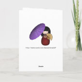 Kokeshiの桜の人形のハッピーバースデーカード カード (裏面)