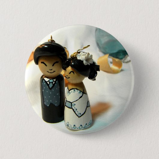 Kokeshiの結婚式I 缶バッジ (正面)