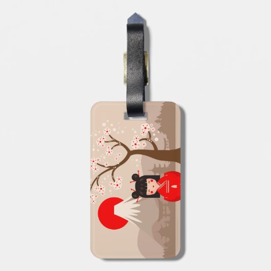 Kokeshi - Japanese Doll ラゲッジタグ (裏面縦)