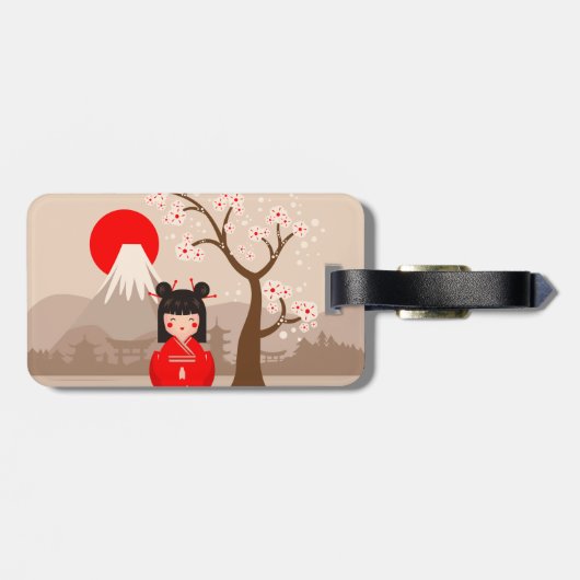Kokeshi - Japanese Doll ラゲッジタグ (裏面横)