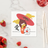 KOKESHI LOVE  Chow dog heart  スタンダードカクテルナプキン (インサイチュ)