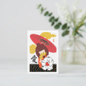 KOKESHI LOVE  Chow dog heart valentine エンクロージャーカード (スタンド正面)