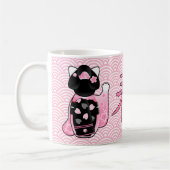 Kokeshi Maneki Nekoの日本ので幸運な猫Maiko コーヒーマグカップ (左)