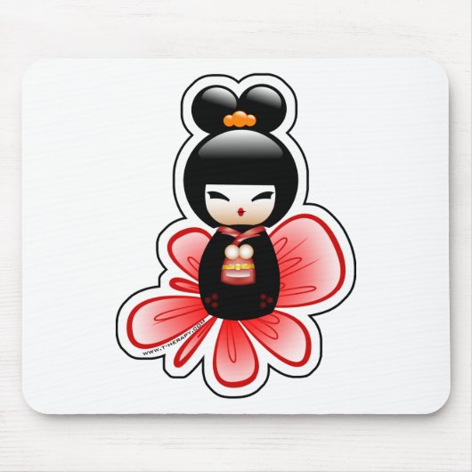 kokeshi-mickey-sfondo-t マウスパッド (正面)
