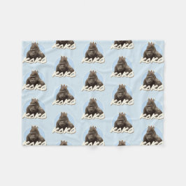 Kokoゴリラの身に着けている王冠 フリースブランケット