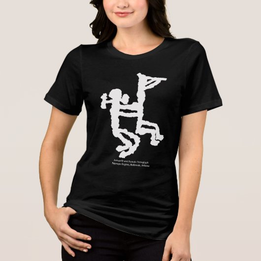 Kokopelli and Female Petroglyph トライブレンドＴシャツ (正面)