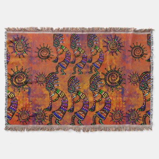 Kokopelli Art  スローブランケット (正面)