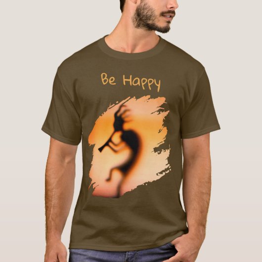 Kokopelli Be Happy Tシャツ (正面)