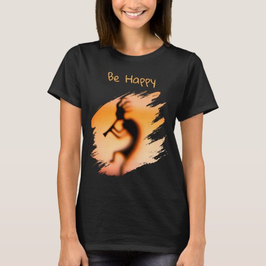 Kokopelli Be Happy Tシャツ (正面)