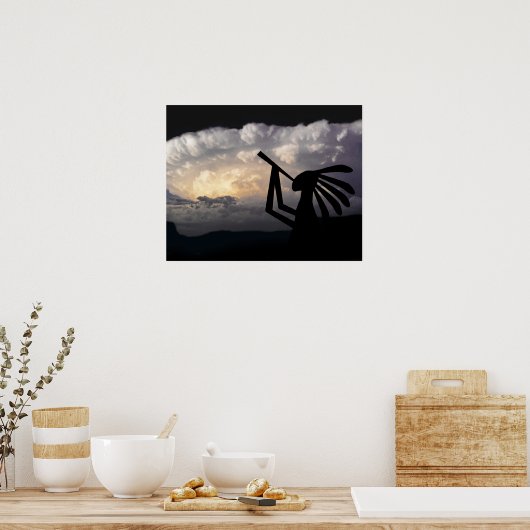 Kokopelli Brings Rain Print ポスター (キッチン)