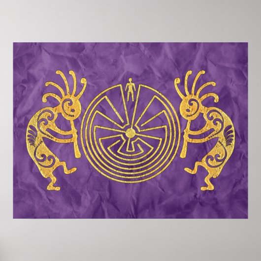 KOKOPELLI / MAN IN THE MAZE gold + your ideas ポスター (正面)