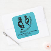 Kokopelli Southwestern Turquoise Custom Business スクエアシール (封筒)
