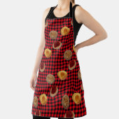 Kolache Trio on Buffalo Checkedエプロン エプロン (インサイチュ)