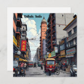 Kolkata，インドのダウンタウンKeepsake Souvenir (正面/裏面)