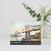 Kolkata Howrah Bridgeの水の色絵画の色。 ポストカード (スタンド正面)