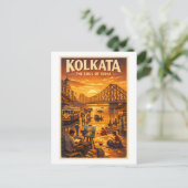 Kolkata, India, in a classic retro travel ポストカード (スタンド正面)