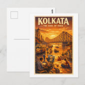 Kolkata, India, in a classic retro travel ポストカード (正面/裏面)