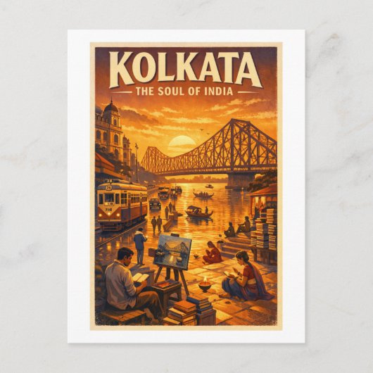 Kolkata, India, in a classic retro travel ポストカード (正面)