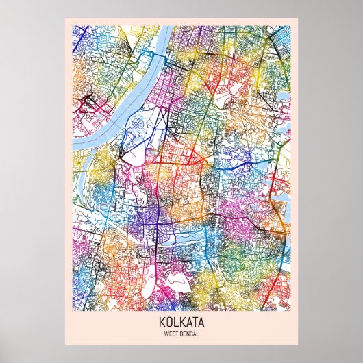 Kolkata West Bengal City Map ポスター (正面)