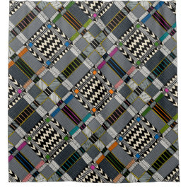 KOLLAチェック斜めシャワーカーテン シャワーカーテン