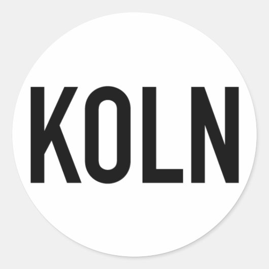 KOLNステッカー |白黒表示 ラウンドシール (正面)