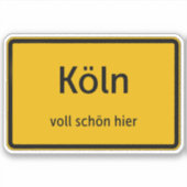 Köln Aufkleber Sticker Autoaufkleber シール (正面)