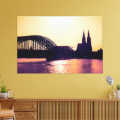 Köln Panorama Sunset mit Kölner Dom キャンバスプリント (インサイチュ (リビング))