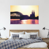 Köln Panorama Sunset mit Kölner Dom キャンバスプリント (インサイチュ (寝室))