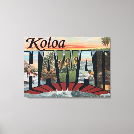 Koloa, HawaiiLarge Letter ScenesKoloa, HI キャンバスプリント (正面)