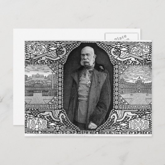 Koloman Moser – フランツ・ヨセフ皇帝とハガキ ポストカード (正面/裏面)