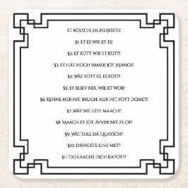 Kölsches Grundgesetz – Köln Cologne Jugendstil スクエアペーパーコースター