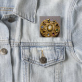 Koltの円形浮彫り、金ゴールドは真珠と置きました 缶バッジ (インサイチュ)