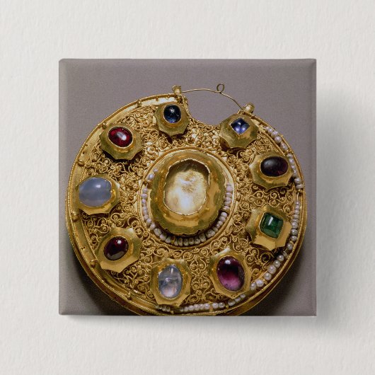 Koltの円形浮彫り、金ゴールドは真珠と置きました 缶バッジ (正面)