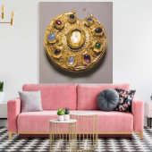 Kolt medallion、真珠と金ゴールドセット キャンバスプリント (インサイチュ (リビング))