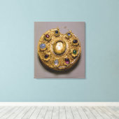 Kolt medallion、真珠と金ゴールドセット キャンバスプリント (インサイチュ (ウッドフロア))